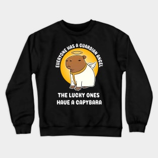 Everyone has a guardian angel the lucky ones have a Capbara Cartoon Crewneck Sweatshirt